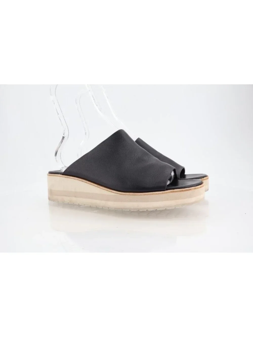 Vince Sarria Sandals Women's Size 9.5 Black Leather Platform Slide Comfy Wedge
